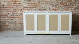 White Rattan Sideboard