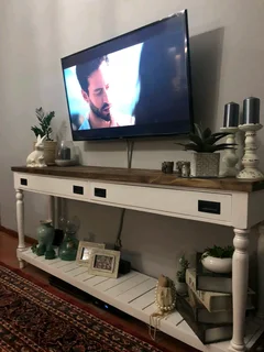 White Server Cabinet - Turned Legs