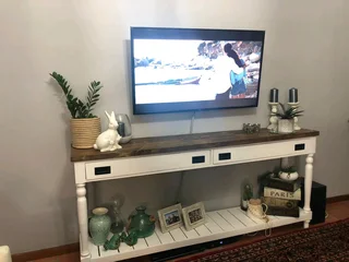 White Server Cabinet - Turned Legs