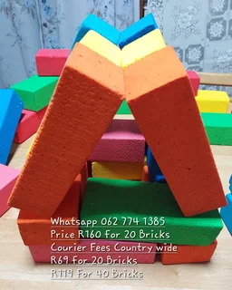 Soft play polystyrene building bricks for kids