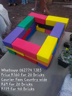 Soft play polystyrene building bricks for kids
