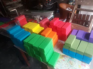 Soft play polystyrene building bricks for kids