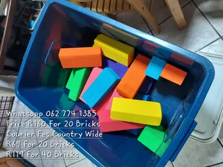 Soft play polystyrene building bricks for kids