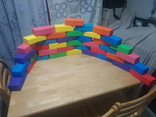 Soft play polystyrene building bricks for kids