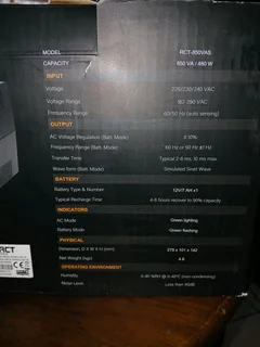 RCT-850VAS Line Interactive UPS