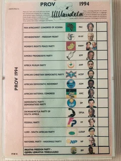 Only 4 known to exist. Super Rare Nelson Mandela Hand Signed in Ink 1994 Election Ballot