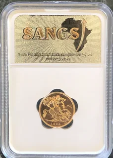 Extremely Rare and Scarce Union of South Africa Gold 1923 Sovereign Proof Coin Graded PF62