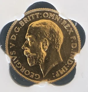 Extremely Rare and Scarce Union of South Africa Gold 1923 Sovereign Proof Coin Graded PF62