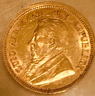 Rare ZAR 1892 Gold Half Pound Coin almost Mint State
