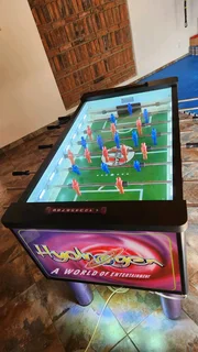 Soccer table/foosball machine for sale, token operated, LED lighting, excellent condition