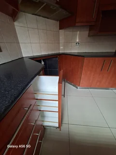 Cherry wood finish complete Melamine Kitchen cupboards and counters for sale