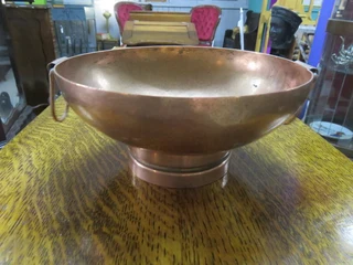 Small vintage copper dish with handles