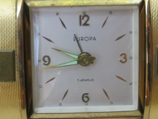 Europa gold plated travel alarm clock