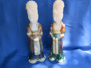 A pair of oriental figurines