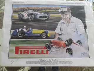 A Limited Edition print of the visit to South Africa in 1992 by Juan Manual Fangio.