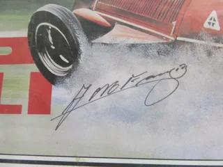 A Limited Edition print of the visit to South Africa in 1992 by Juan Manual Fangio.