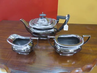 Three Piece Black Anodised Tea Set