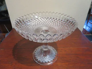 Pressed glass Tazza.