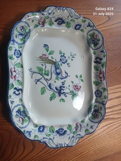 Corona ware &#34;Old Woodstock&#34; porcelain platter.