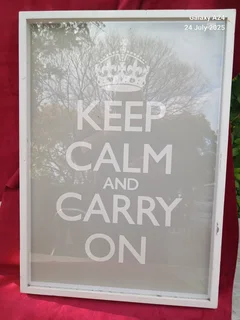 Framed sign &#34;Keep Calm and Carry On&#34;