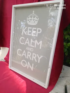 Framed sign &#34;Keep Calm and Carry On&#34;