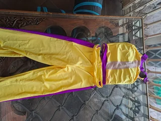 Yellow and purple dance costume