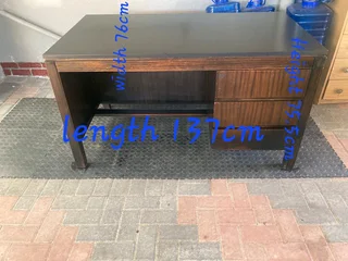 Brown solid wood desk