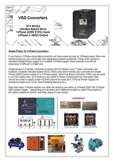 VSD Voltage Converters 220V 1PH to 380V 3PH