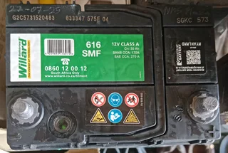 Used Willard 616 advanced starter battery with warranty to 31/08/2027