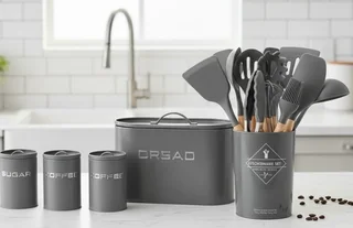 Bread bin and Silicone Cooking Spoon Set-R550