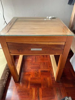 Teak wood bedside tables