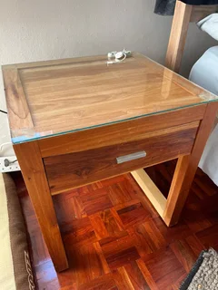 Teak wood bedside tables