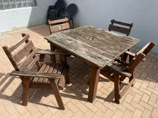 Solid wood patio set