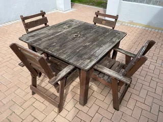 Solid wood patio set