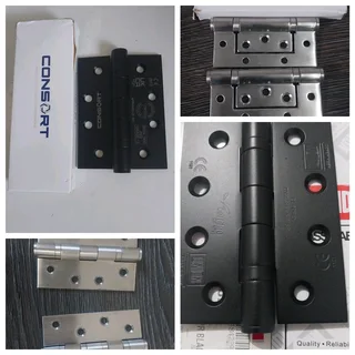 Door Hinges.  Heavy duty.  Ball bearings.  Black and silver.  100mm x 75mm x3mm