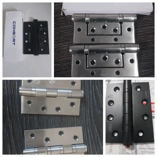 Door Hinges.  Heavy duty.  Ball bearings.  Black and silver.  100mm x 75mm x3mm