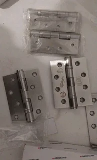 Door Hinges.  Heavy duty.  Ball bearings.  Black and silver.  100mm x 75mm x3mm