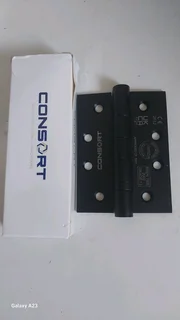 Door Hinges.  Heavy duty.  Ball bearings.  Black and silver.  100mm x 75mm x3mm