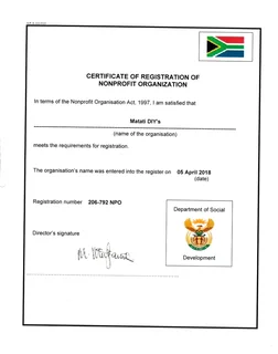 Non Profit Organisation Certificate for sale