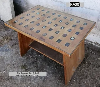 Glass Top Side Table (Gem Inlay)