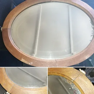 Vintage Oak Dresser Mirror