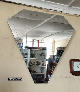 Mid Century Diamond Shaped Mirror