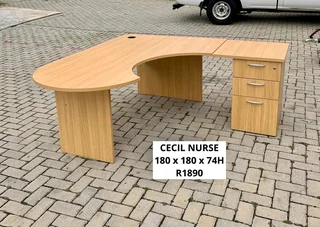 EXCELLENT QUALITY CECIL NURSE L SHAPE DESK FOR SALE