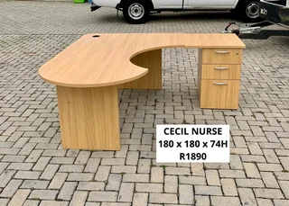 EXCELLENT QUALITY CECIL NURSE L SHAPE DESK FOR SALE