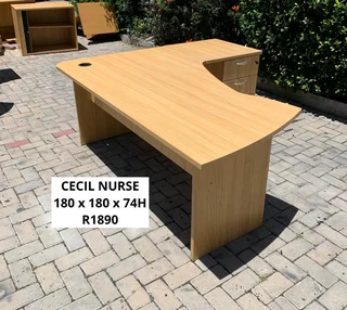 EXACTLY QUALITY CECIL NURSE L SHAPE DESK FOR SALE