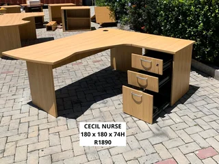 EXACTLY QUALITY CECIL NURSE L SHAPE DESK FOR SALE