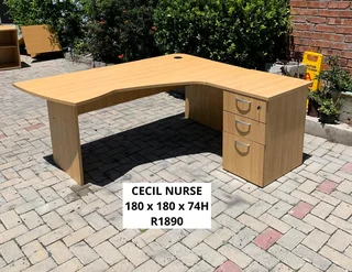 EXACTLY QUALITY CECIL NURSE L SHAPE DESK FOR SALE