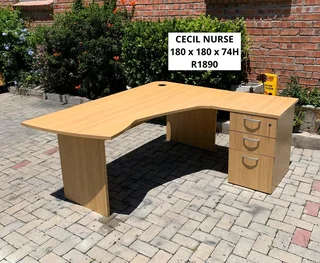 EXACTLY QUALITY CECIL NURSE L SHAPE DESK FOR SALE
