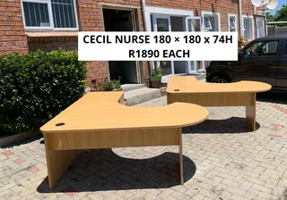 EXCELLENT QUALITY CECIL NURSE L SHAPE DESKS FOR SALE