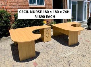 EXCELLENT QUALITY CECIL NURSE L SHAPE DESKS FOR SALE
